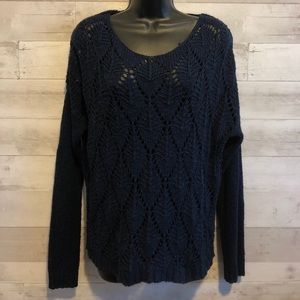 Navy blue knit sweater